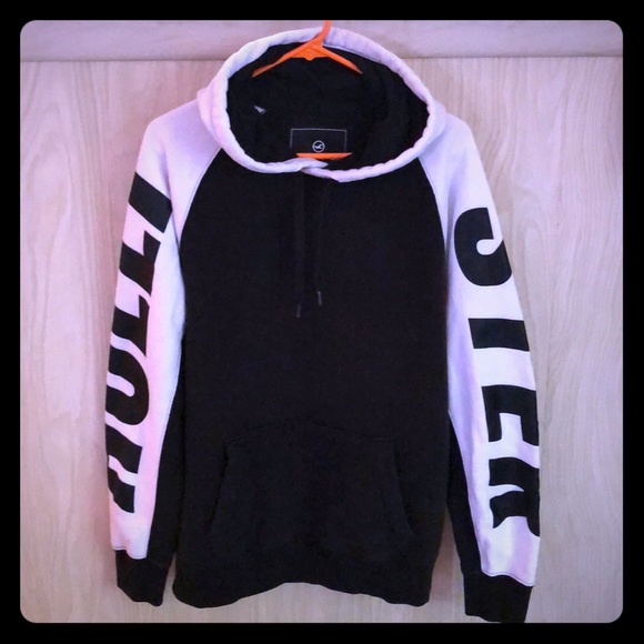 hollister hoodie black and white